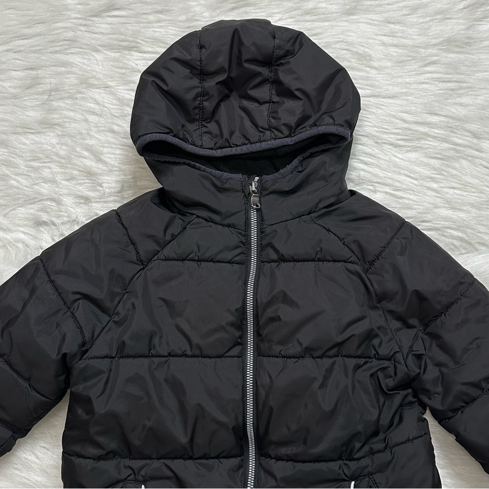 Wonder Nation Toddler Size 5T Black Full Zip Winter Hoodie Puffer Jacket - Picture 2 of 9